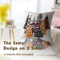 thumbnail image 5 of Christmas Throw Pillow Covers 18x18 Set of 2, Vintage Buffalo Plaid Xmas Pine Trees Gingerbread Decorative Pillowcases Square Cushion Cover for Living Room Bedroom Couch Sofa Decor, 5 of 6