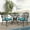 Dark Bronze / Ocean Blue, variant on W WARMHOL 3-Piece Outdoor Patio Dining Set, All-Weather Cast Aluminum Patio Furniture Set for Backyard Garden Deck with 2 Cushioned Chairs and 30.8" Round Table, 2" Umbrella Hole
