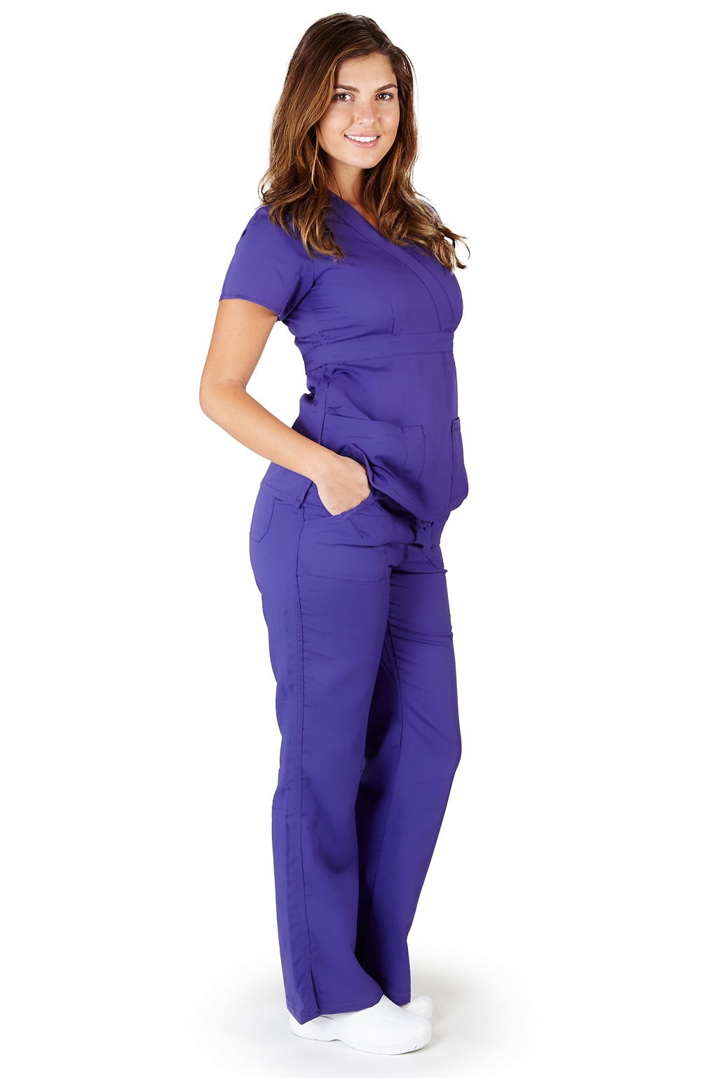 Ultra Soft Medical Nurse Uniform Premium Women's Junior Fit Mock Wrap