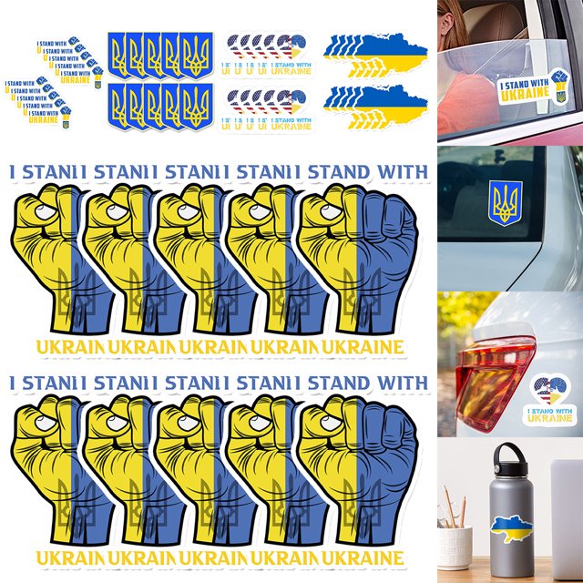 10 Uds. Pegatinas De Bandera De Ucrania, Calcoman铆a De Bandera De Ucrania Impermeable, Pegatina De Emblema Nacional De Ucrania Antisol Para Decoraci贸n, Calcoman铆a De Mapa De Ucrania Para Pared De Por