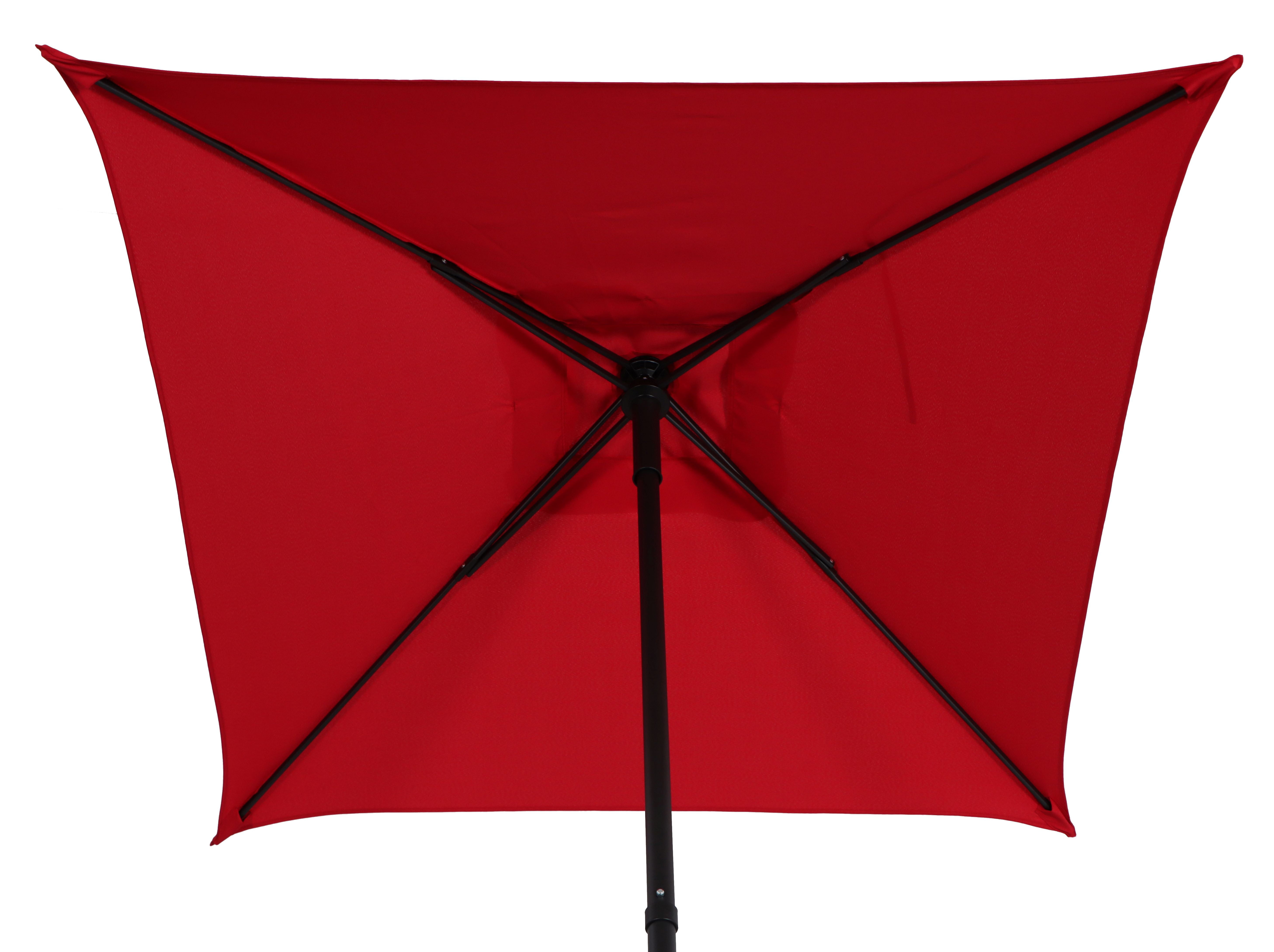 Mainstays Outdoor 5 Foot Square Red Market Patio Umbrella with Push-Up Only Function