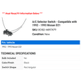 thumbnail image 2 of A/C Selector Switch - Compatible with 1992 - 1993 Nissan D21, 2 of 2