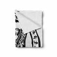 thumbnail image 2 of African Soft Flannel Fleece Throw Blanket, Round Ring Shaped Frame with Woman Agriculture Prehistoric Art, Cozy Plush for Indoor and Outdoor Use, 70" x 90", Black and White, by Ambesonne, 2 of 6