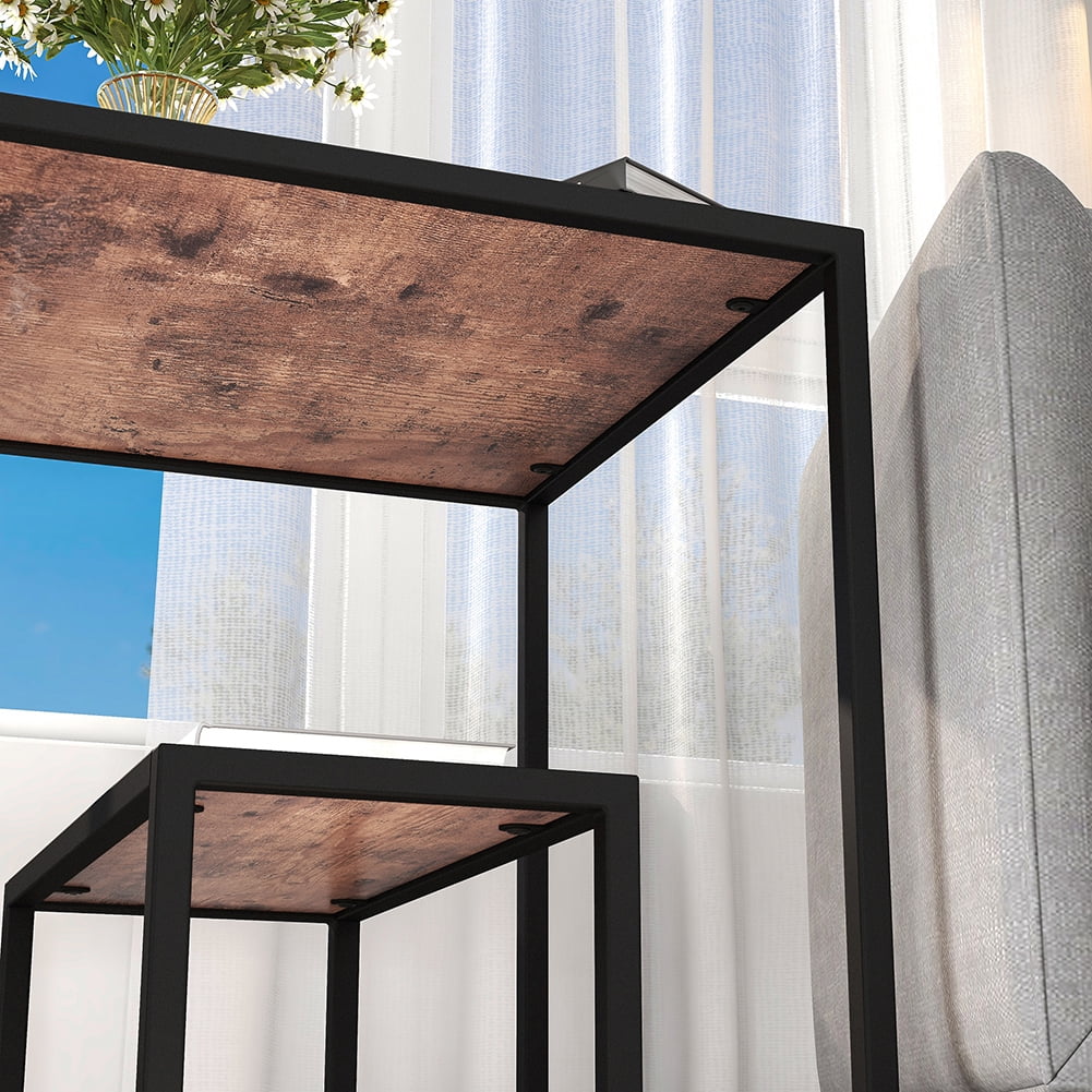 Private Jungle 2-Tier Sturdy End Table, Modern Nesting Coffee Table for Home Living Room, Office, Rustic Oak Private Jungle 2-Tier Sturdy End Table, Modern Nesting Coffee Table for Home Living Room, Office, Rustic Oak