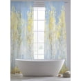 thumbnail image 6 of Yellow Blue Vintage Semi Sheer Window Curtains 84 Inches Long, Modern Abstract Art Oil Paiting Rod Pocket Voile Chiffon Curtain Light Filtering Drapes for Living Room, Kitchen, 52"x84", 2 Panels, 6 of 9