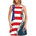 thumbnail image 1 of Disketp American Astronaut Runs Forward para Vestido sin Mangas para Mujeres, Vestidos de Verano para Mujeres, Casual y Holgado para la Playa, 1 of 7