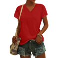 thumbnail image 6 of Sweet Home Farm V Neck T Shirts for Women Stylish And Comfortable Women's Loose Fit Shirt | Casual Tee Any Occasion Short Sleeve Shirts for Women Red, 6 of 8