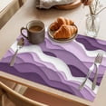thumbnail image 3 of Ocean Waves Placemats Set of 4, Purple White Wave Non-Slip Place Mats Washable Table Mats for Kitchen Dining Table Decorations Indoor/Outdoor, 3 of 9