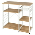 thumbnail image 1 of Costway Industrial Kitchen Baker's Rack Microwave Stand Utility Home Shelf w/ 6 Hooks, 1 of 9