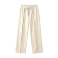 thumbnail image 5 of Nuoqisi Flax Pants Men Summer Lightweight Loose Fit Lounge Pants with Pockets Comfy Drawstring Waisted Linen Trousers, 5 of 9