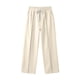 thumbnail image 4 of Ceisia Men's Solid Color Linen Blend Casual Pants with Elastic Drawstring Waist & Straight Leg Khaki L Gifts, 4 of 9