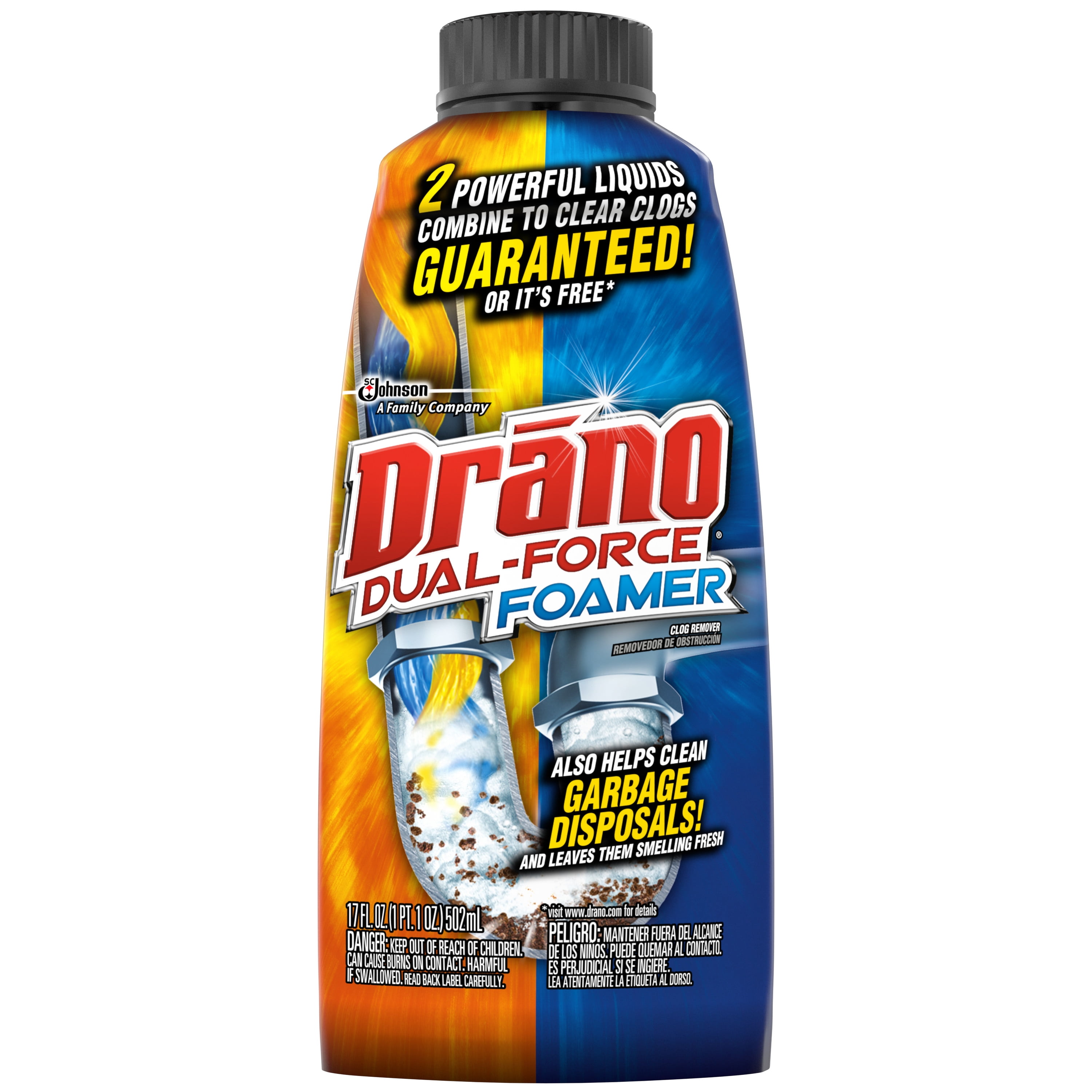 Drano Dual-Force Foamer Clog Remover, 17 oz - Walmart.com - Walmart.com