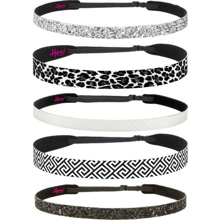 Headband Gift - Hipsy Adjustable NO SLIP Greek Key Fashion Cute Headbands for Women Gift Pack (Black & White Multi 5pk)