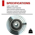 thumbnail image 3 of 3.5 Inch V-Groove Gate Wheel Solid Steel Chrome with Weldable Box, 3 of 4