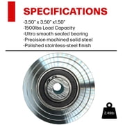 3.5 Inch V-Groove Gate Wheel Solid Steel V Track Caster Chrome