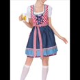 thumbnail image 3 of Disfraz de Oktoberfest Alemán para Mujer, Estilo Dirndl, para Adultos, para de Cerveza Tradicional, Disfraz de Sirvienta. Azul Marino M, 3 of 7