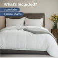 thumbnail image 3 of CGK Linens Soft Quilted Comforter with Corner Tabs & Pillow Shams - Comfy, Cozy & Breathable - Premium Down Duvet Insert, 3 of 5