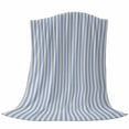 thumbnail image 6 of Blue Striped Blanket Soft Cozy Warm Throw Blanket for Couch, Plush Fuzzy Flannel Fleece Blankets for Sofa, Modern Simple Farmhouse Beige Vintage Bed Blankets Lightweight Gifts for Women, 32"x48", 6 of 9