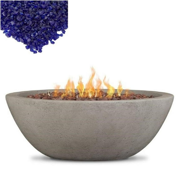 Home Square 2-Piece Set with Propane Fire Bowl and Fire Glass