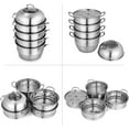 thumbnail image 3 of BENTISM 30cm Stainless Steel Food Steamer Set Glass Lid 5 Tiers Kitchen Pan Cookware, 3 of 9