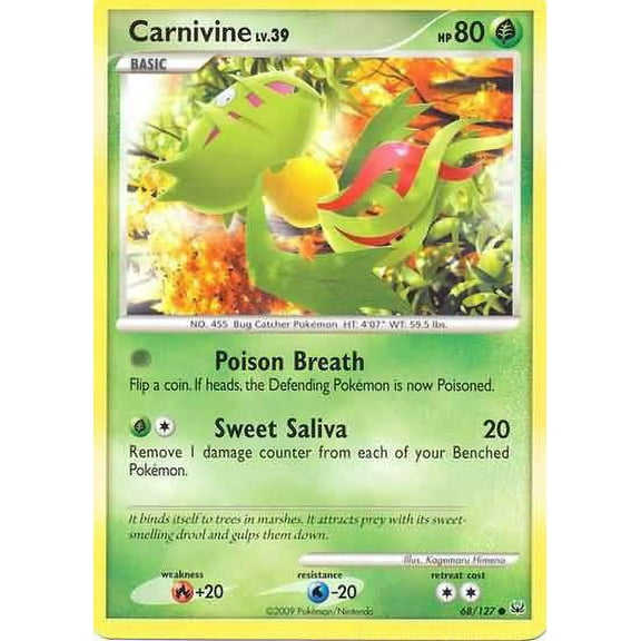 Pokemon Platinum Common Carnivine #68