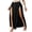 Black, variant on Women's Elastic Waist High Split Wrap Flowy Long Maxi Skirt