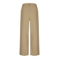thumbnail image 5 of CFLVAEK Corduroy Pants for Women Casual Elastic High Waisted Palazzo Pant Solid Color Wide Leg Trousers with Pockets Khaki S, 5 of 9