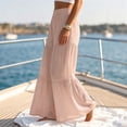 thumbnail image 5 of vdgthytj Wide Leg Pants for Women Elastic High Waist Baggy Lightweight Cotton Linen Beach Vacation Trousers(X-Large,Pink), 5 of 6