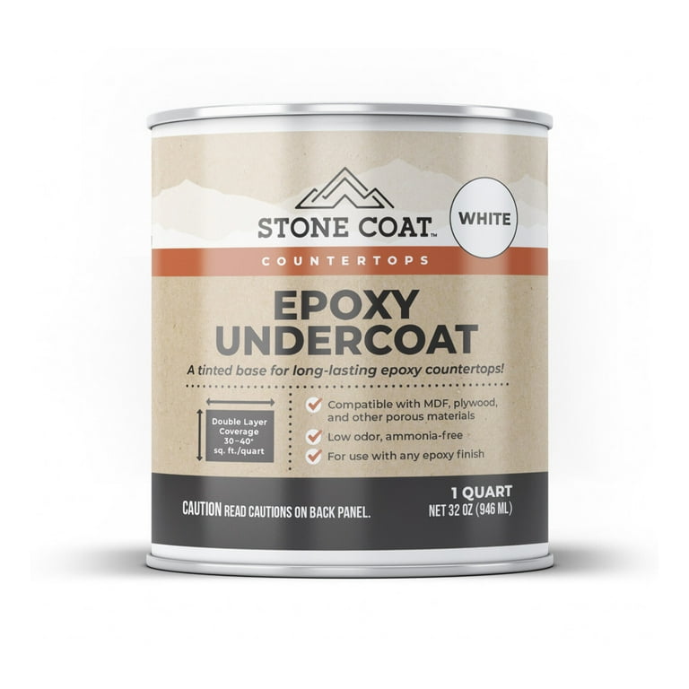 Black Epoxy Undercoat 1 Quart 32 Fl Oz Epoxy Paint and Primer Mix for Coating MDF Plywood and Other Porous Materials Use with DIY Epoxy Resin