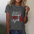 thumbnail image 2 of Active Tops Women T-Shirts T1 Christmas Print Short Sleeve T Shirt For Women Relaxed Fit Round Neck Top Casual Holiday Tee Gray XXL, 2 of 4