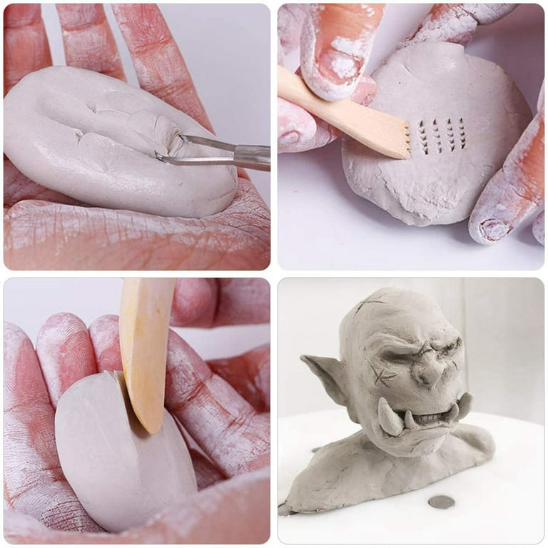 6 Pcs Clay Sculpture Tools Wooden Handle Ceramic Carving Craft Pottery  Ceramics Sculpting Tools Modeling Set (Coffee)