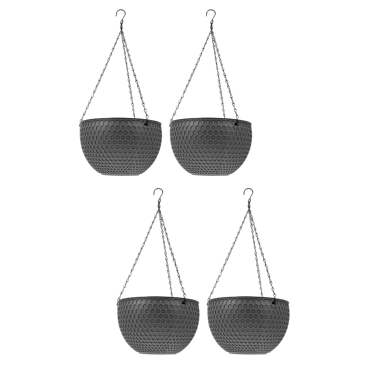 unbranded 4 pcs Hanging Planter Self Watering Hanging Flower Pots Pots Window Plants Basket with Drain Holes Metal Chain for 10 Inch