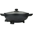thumbnail image 3 of Brentwood 13in Non-Stick Flat Bottom Electric Wok Skillet with Vented Glass Lid in Black, 3 of 7