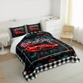 thumbnail image 3 of Homewish Red Sport Car Bedding Comforter Set 2pcs for Kids Children Teens,USA Flag Twin Comforter Sets Microfiber,Geometric Plaid Honeycomb Breathable Bedding Set,Lightweight Room Decor, 3 of 8