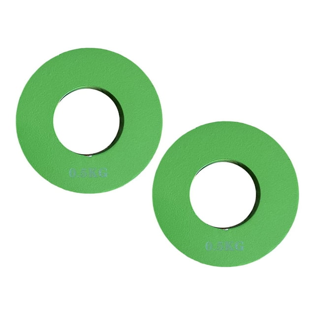 Lipstore 2 Pieces Barbell Plates Strength Training Weight Plate Fitness Professionals Green 0.5kg