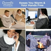 Snuggie Wearable Blanket With Sleeves & Pockets, Sherpa, One Size, Charcoal, 71 x 54