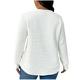 thumbnail image 4 of Kaemgyyd Plus Size Sweatshirt for Women Casual Oversized Textured Crew Neck Pullover Solid Loose Soft Long Sleeve Tops, 4 of 7
