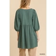 thumbnail image 3 of Gauze Slub V-neck Frayed Edge Detail Tunic Dress, 3 of 5