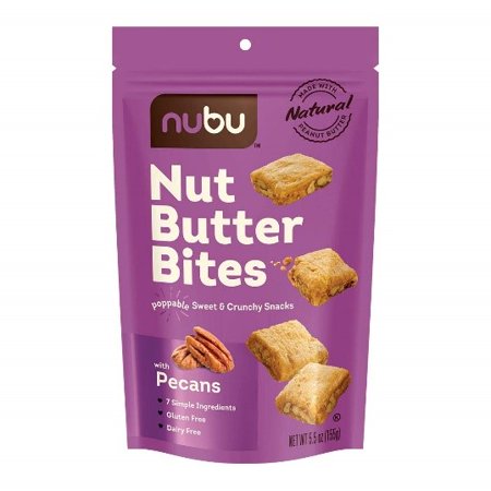 (BBD: Oct/2022) Nubu Nut Butter Pecan Bites, 5.5 oz. (Case of 6 bags) 