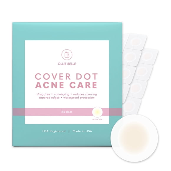 Cover Dot Acne Care (24 puntos) Tratamiento de imperfecciones de la piel con hidrocoloide | Absorción de aceite y espinillas | Sin látex
