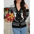 thumbnail image 2 of Yesfashion Womens Christmas Casual Lightweight Long Sleeve Open Front Cardigan Sweaters, 2 of 7