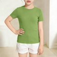 thumbnail image 5 of CFXNMZGR Toddler Tee T Shirt Fashion Casual Crewneck Short Sleeve Tops Tee for Girls (Light Green,7-8 Years), 5 of 5