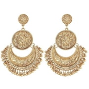 LBECLEY Pearl Hoop Earring Vintage Bohemian Small Gold Bead Floral Earrings for Teen Girls Minimalist Piercing Studs Trendy Earrings Pack Of Diamond Stud Earrings A One Size