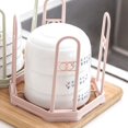 thumbnail image 2 of Plastic Bowl Draining Drying Rack Storage Holder Practical Home Kitchen Accessories (Pink), 2 of 2