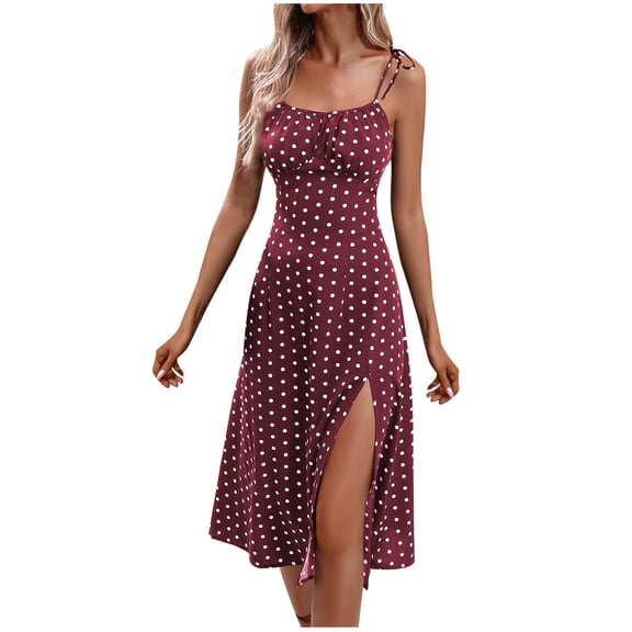 Kezqiaxn Women's 2026 Summer Dressy Dress Drawstring Sleeveless Beach Sundresses Fashion Spaghetti Strap Casual Dresses