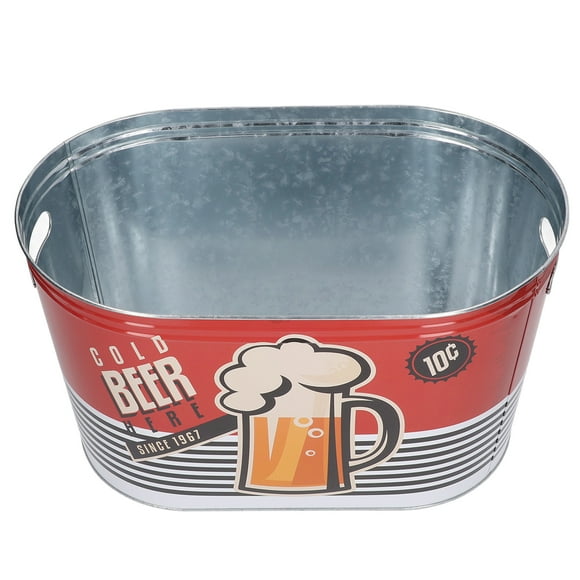 Beverage Tub, Ice Bucket Multipurpose Durable Tinplate For Parties