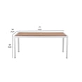 thumbnail image 3 of Benjara Fifi 71" Outdoor Dining Table- Brown Polyresin Top- White Metal Frame, 3 of 8
