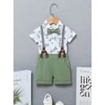 thumbnail image 3 of CARETOO Boy Clothes Suit 3Pcs 0-18M Infant Short Sleeve Formal Outfits Shirt Bowtie Pants 95% Cotton, 3 of 15