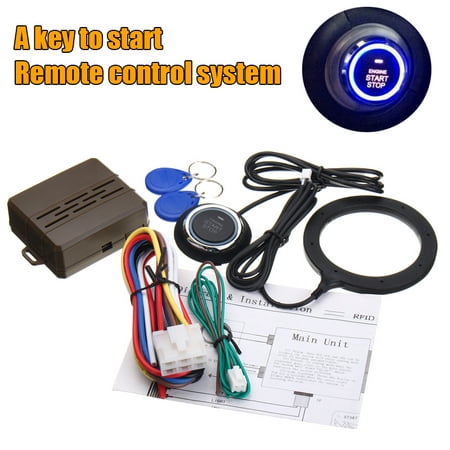 12V Auto SUV Universal Car Security Keyless Entry Engine Start Alarm System Push Button Remote Starter RFID Lock Ignition (Best Remote Starter For Push Button Ignition)
