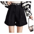 thumbnail image 1 of Qarigey Pantalones cortos de verano para mujer, pantalones cortos holgados de cintura alta para banquete para niñas, ropa de calle para mujer, Type3 NO3, 1 of 6
